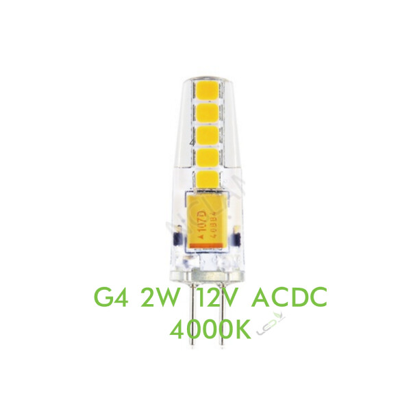 10 x LED Lampe Silicon G4 2 watt naturweiß ACDC12V 4000K 200 Lumen