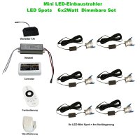 SET LED Spots 6 x 2Watt 4000K MINI LED-Einbaustrahler -...