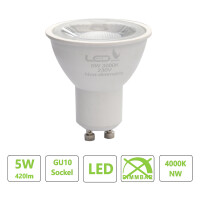 Hochwertige  GU10 LED Spot 5Watt Lampe  4000K 60° ersetzt...