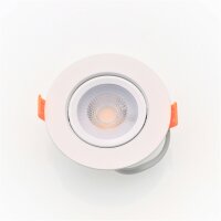 LED Einbaustrahler Rund schwenkbar in Weiß Kunststoff...