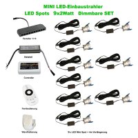 SET LED Spots 9 x 2Watt 4000K MINI LED-Einbaustrahler -...
