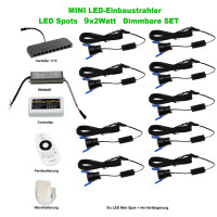 SET LED Mini Spots 9 x 2Watt 3000K MINI LED...
